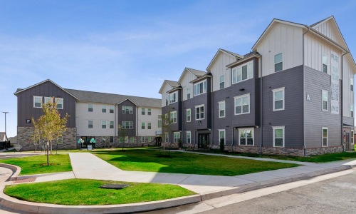 a large building with a courtyard